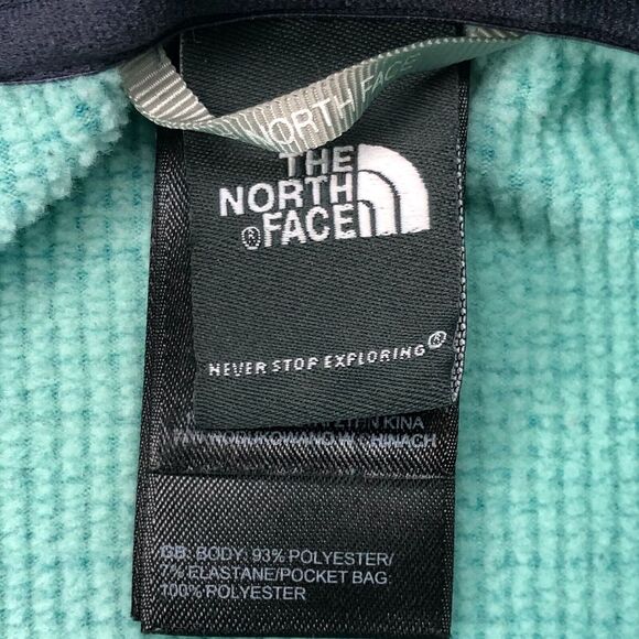 The North Face Mezzaluna Full Zip Hoodie Fleece Jacket Women's Large Mint Green - Picture 7 of 12
